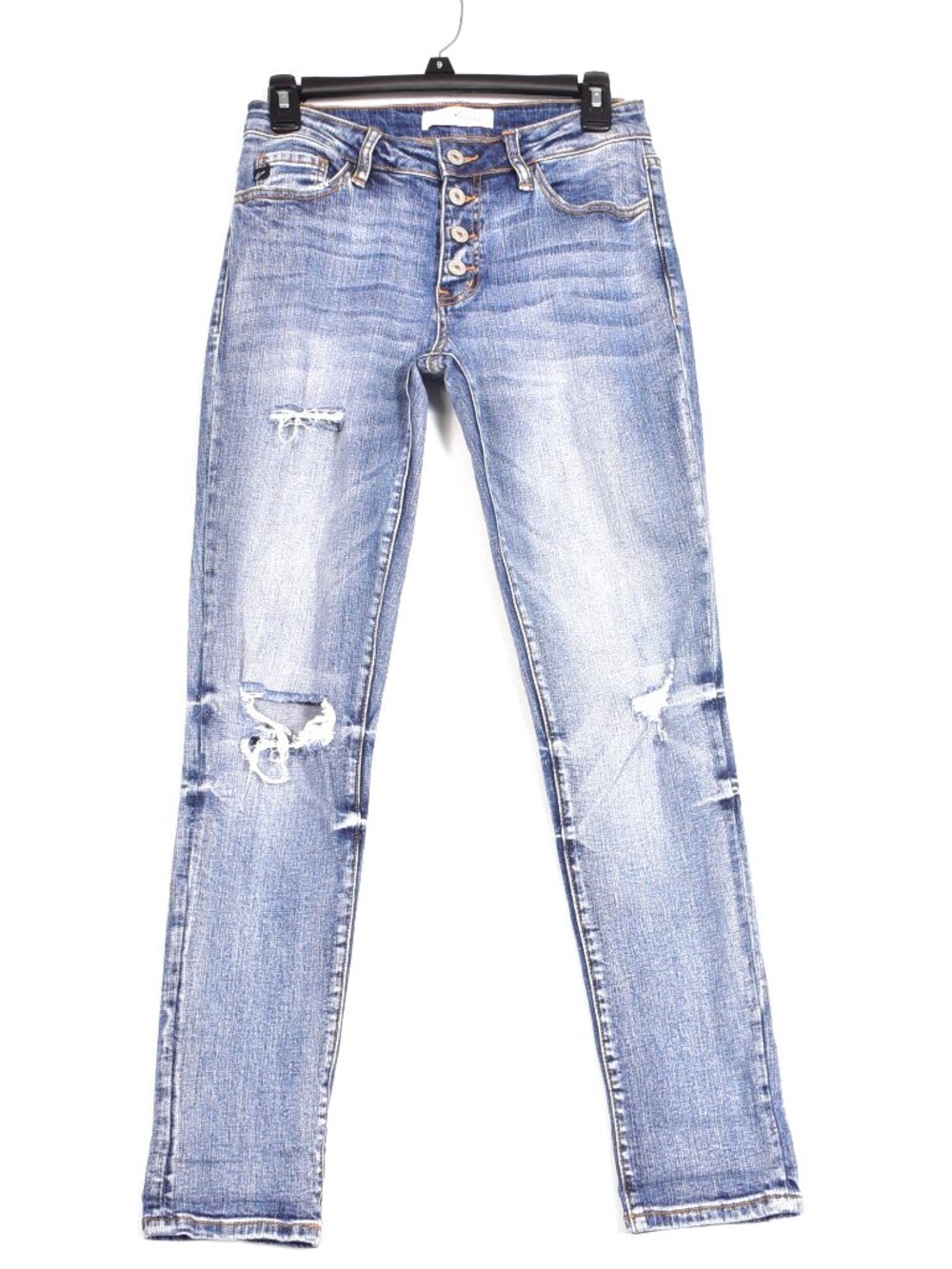 Kancan Women's Jeans Distressed Light Wash Button Fly Size 5/26